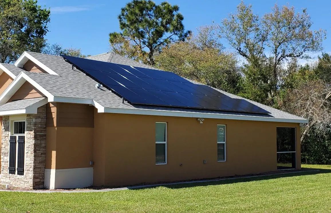 All-black solar panel installation on a Florida home by May Electric Solar
